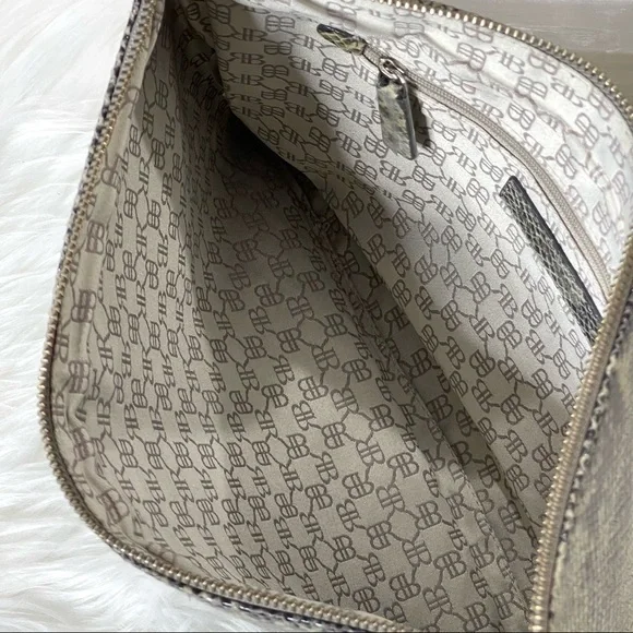 BANANA REPUBLIC leather clutch RARE Super Large Reptile Snakeskin Wristlet - Picture 7 of 9